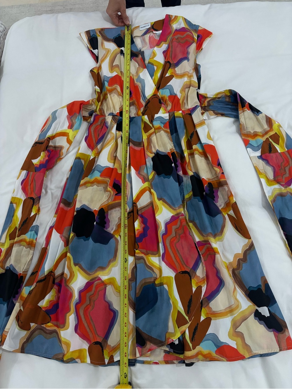 MARELLA Salerno1 Abstract-Print Cap-Sleeve Midi Dress